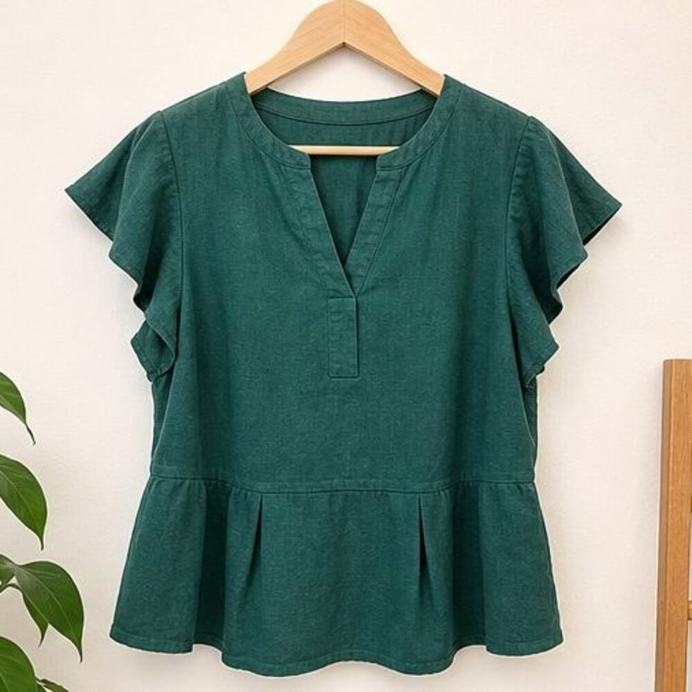 Emerald Peplum Top